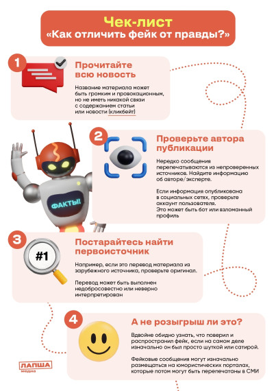 Чек-лист по «фактчекингу» «Как отличить фейк от правды?».